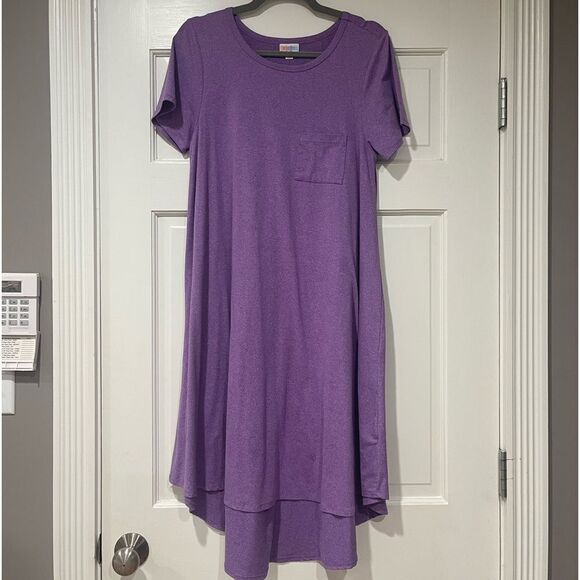 EUC Women’s LuLaRoe Carly Casual Knit Swing Dress  sz S Lavender - Picture 3 of 5